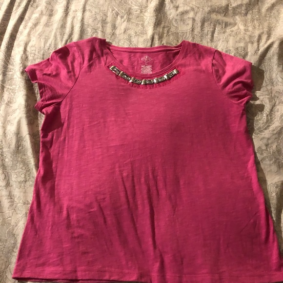 Pink St. John Bay Fancy Tee - Picture 1 of 6